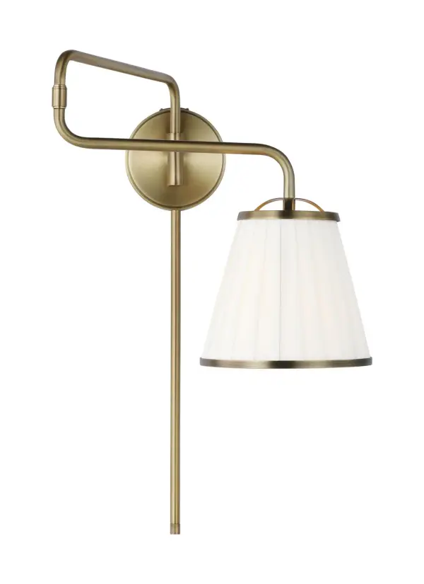 Esther One Light Wall Sconce in Time Worn Brass