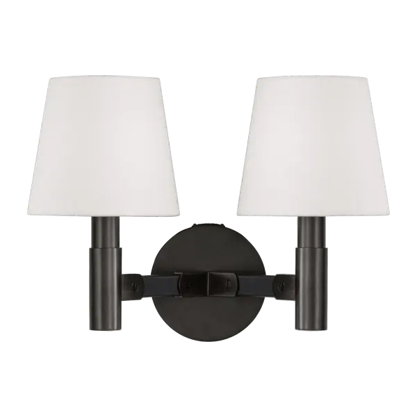 The Grayson Medium Sconce combines classic design with industrial charm through its aged iron finish. Perfect for adding ambient lighting to hallways, bathrooms, and bedrooms while complementing both traditional and contemporary interiors.
