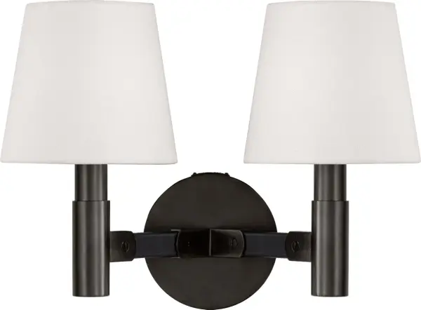 The Grayson Medium Sconce combines classic design with industrial charm through its aged iron finish. Perfect for adding ambient lighting to hallways, bathrooms, and bedrooms while complementing both traditional and contemporary interiors. - alternate view
