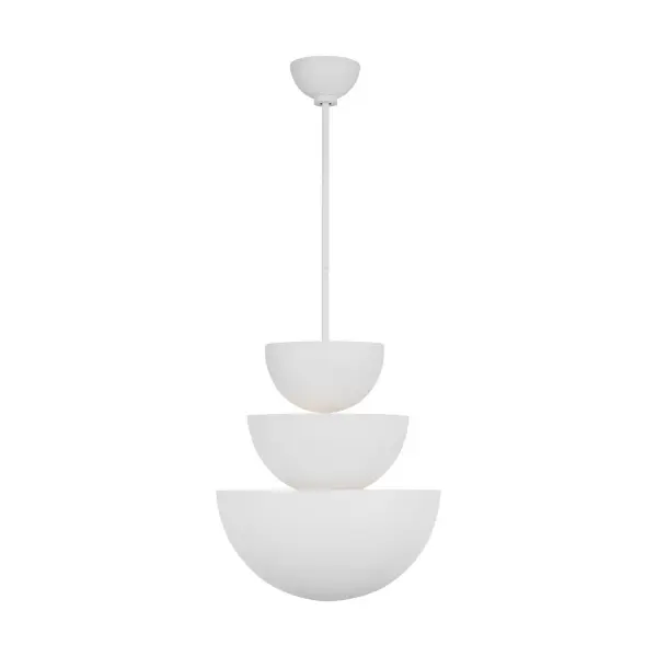 The Beaunay chandelier brings 1920s-40s European elegance to modern spaces with its distinctive cast plaster finish and nine-light configuration. Designer Christiane Lemieux's multi-tier design references art deco and Italian midcentury influences.