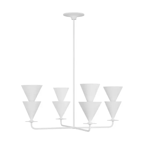 Cornet Four Light Chandelier in Cast Plaster