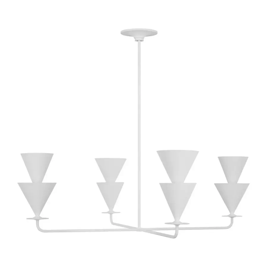Cornet Four Light Chandelier in Cast Plaster