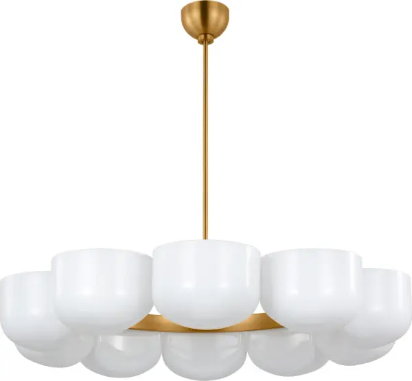 The Cheverny Large Chandelier brings sophisticated European elegance to grand spaces. Its burnished brass finish and substantial scale make it perfect for formal dining rooms and impressive entryways. - alternate view