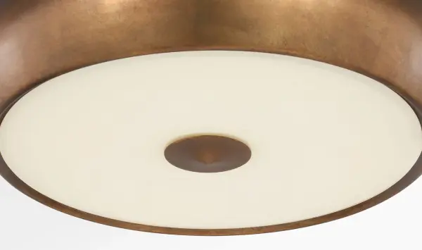 The Solene 24" Pendant transforms lighting into architectural art with its nested dome silhouette and hand-patinated vintage gild finish. Perfect for dining rooms and living spaces, it balances industrial gravitas with refined craftsmanship. - alternate view