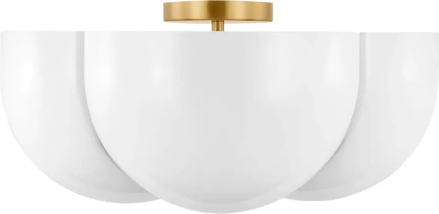 Cheverny Large Semi-Flush Mount in Burnished Brass - Image 1
