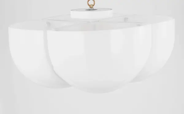 The Cheverny Large Semi-Flush Mount by Christiane Lemieux delivers timeless minimalist elegance with its contoured milk glass shade and refined matte white canopy. Damp-rated for versatility, it provides warm, diffused illumination perfect for bedrooms, hallways, and humid spaces.