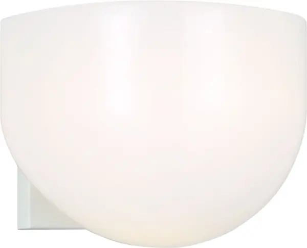 The Cheverny Small Vanity brings modern sophistication to bathroom spaces with its smooth milk glass shade and clean-lined design. Designed by Christiane Lemieux, it offers soft, diffused lighting perfect for vanity applications. - alternate view