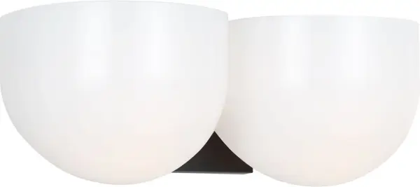The Cheverny bath sconce by Christiane Lemieux brings 1940s French and Italian elegance to modern bathrooms. Its aged iron finish and milk glass shades create warm, flattering light perfect for vanity areas.