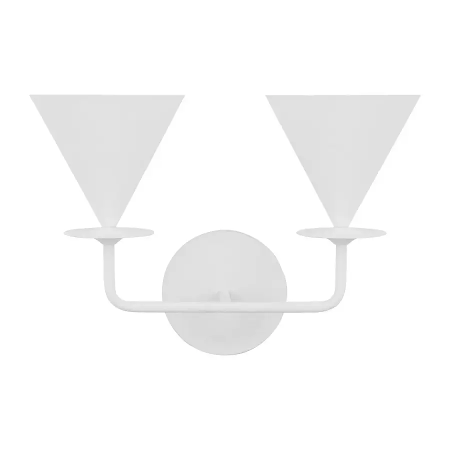 Cornet Two Light Wall Sconce in Cast Plaster