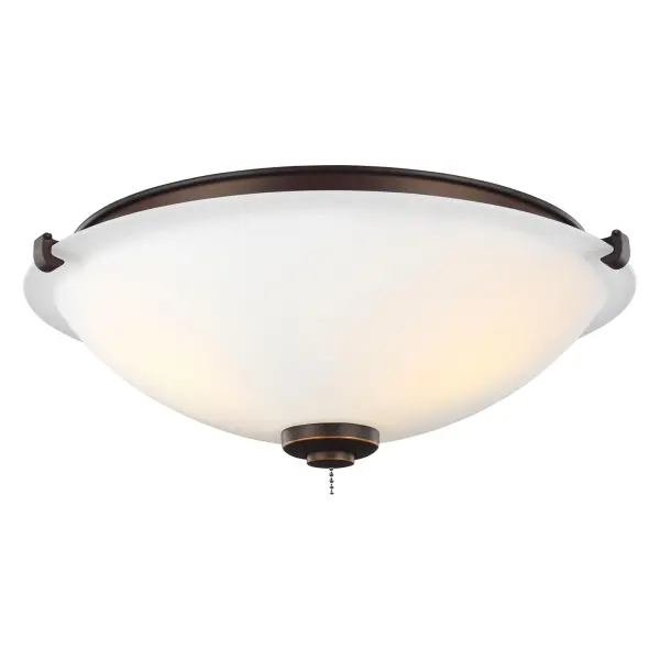 A practical 3-light LED kit offering 800 lumens per bulb with warm 2700K color temperature. The Roman Bronze finish and matte opal glass provide a clean, transitional aesthetic suitable for various spaces.