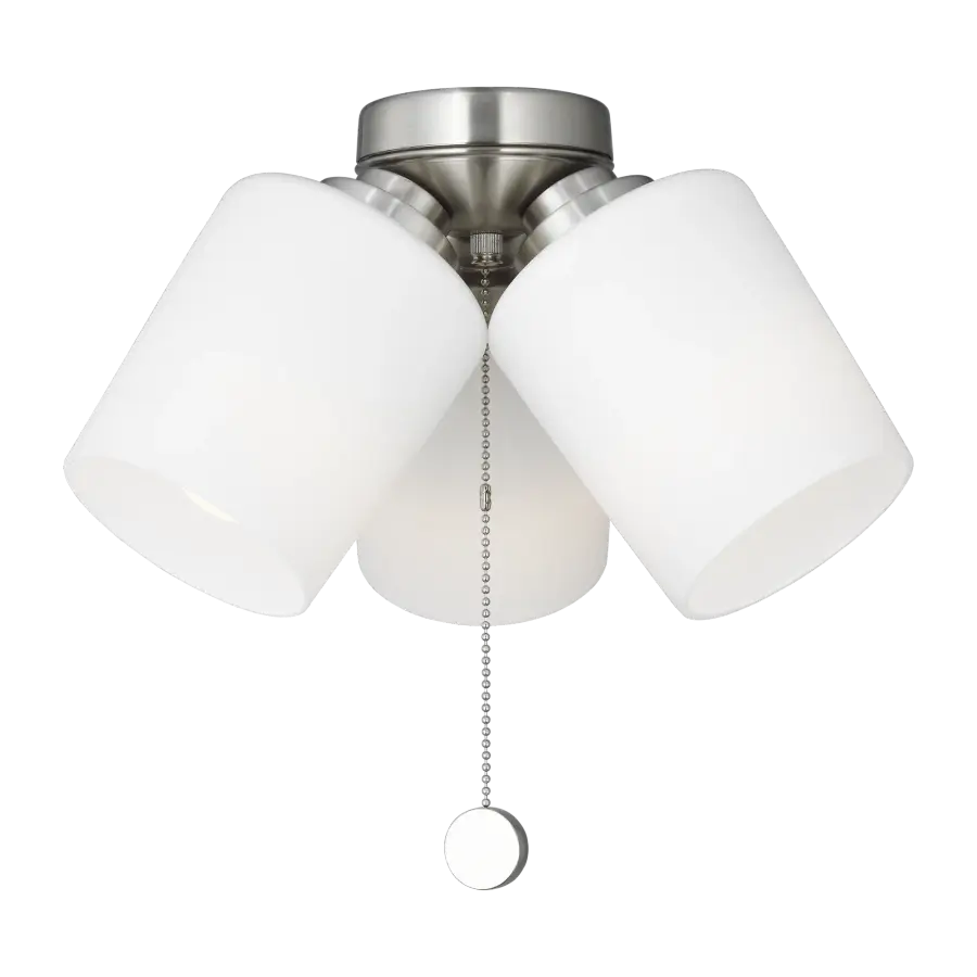 Windom Light Kit with Etched White Glass in Brushed Steel - Image 1