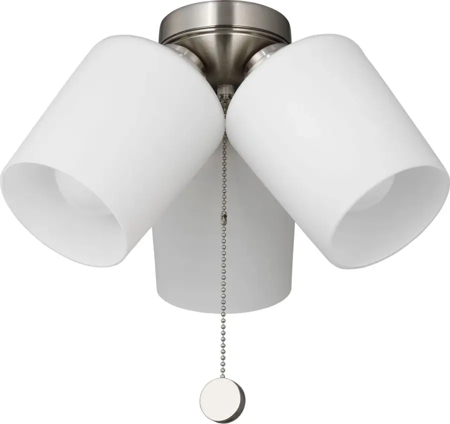 Windom Light Kit with Etched White Glass in Brushed Steel - Image 2