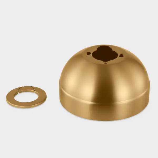 This slope ceiling canopy kit enables safe and secure ceiling fan installation on angled ceilings. The burnished brass finish adds a warm, sophisticated accent while providing the necessary hardware for proper mounting. - alternate view