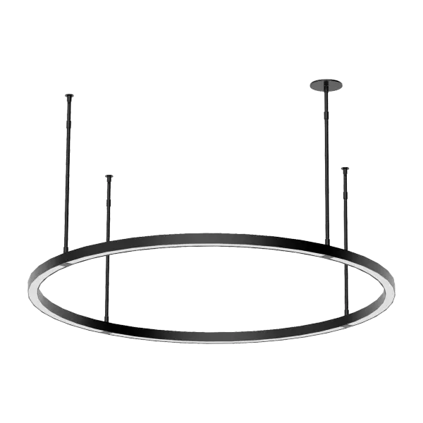 The Stagger Ring Large Chandelier features a dramatic multi-ring design in sophisticated Nightshade Black finish. With warm 2700K LED lighting and exceptional 90 CRI color rendering, it delivers both visual impact and superior illumination quality.