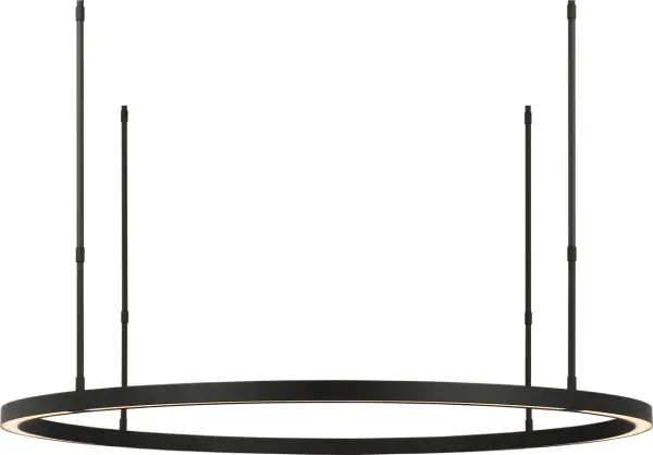 The Stagger Ring Large Chandelier features a dramatic multi-ring design in sophisticated Nightshade Black finish. With warm 2700K LED lighting and exceptional 90 CRI color rendering, it delivers both visual impact and superior illumination quality. - alternate view