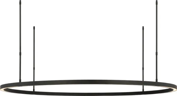 The Stagger Ring X-Large Chandelier makes a bold architectural statement with its dramatic scale and contemporary ring design. Finished in sophisticated Nightshade Black with warm 2700K LED lighting and exceptional 90 CRI color rendering.
