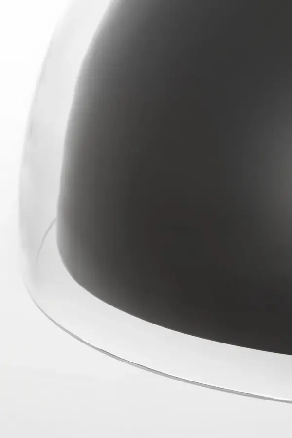 The Lusi flush mount transforms Tibetan singing bowl aesthetics into a modern lighting statement. Handblown semi-opaque glass floats around a bronze metal core, creating warm diffused light perfect for intimate spaces. - alternate view