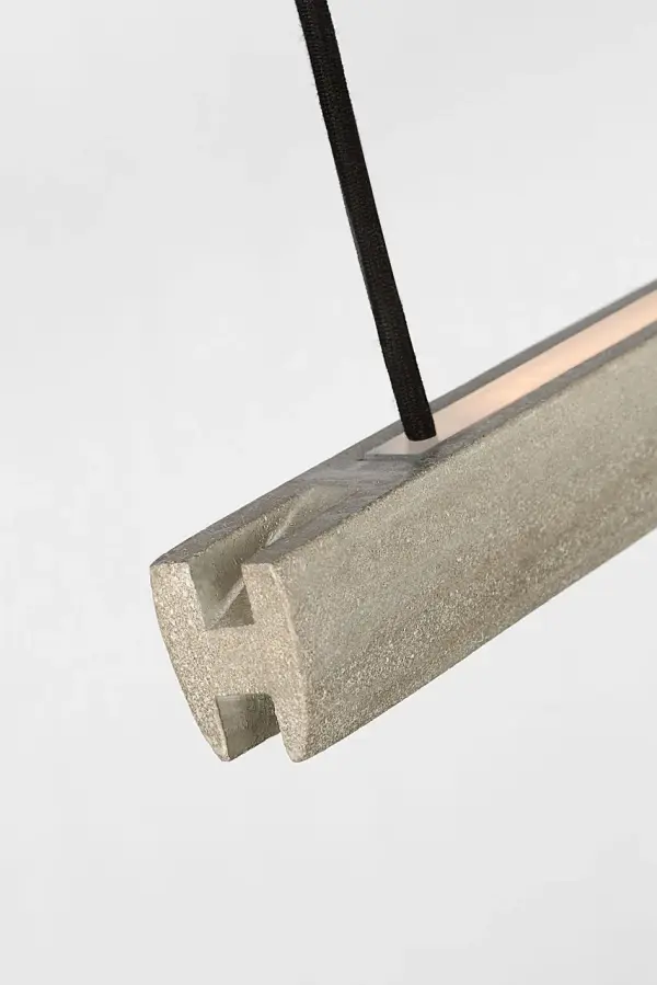 Lino 60 Linear Chandelier in Honed Concrete - Image 3