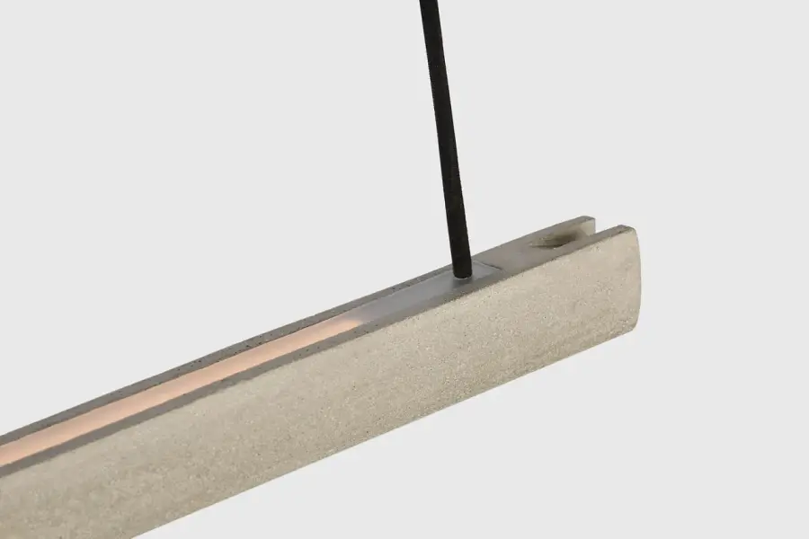 Lino 60 Linear Chandelier in Honed Concrete - Image 4