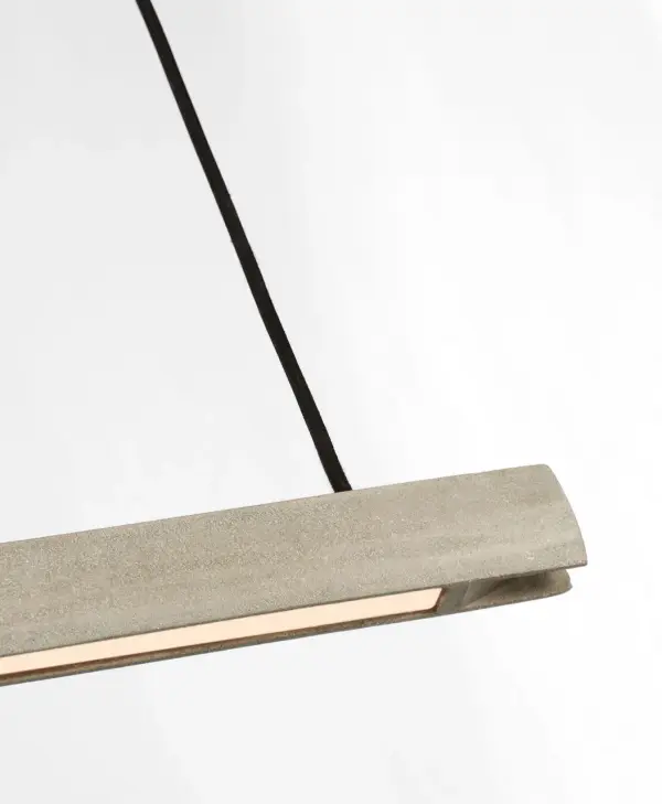Lino 72" Linear Chandelier in Honed Concrete - Image 3