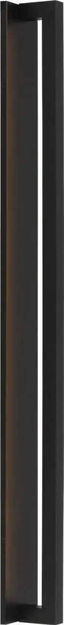 The Stagger Large Wall Sconce brings architectural drama to outdoor spaces with its bold geometric form and durable outdoor black finish. Perfect for modern homes seeking statement lighting with weather-resistant construction. - alternate view