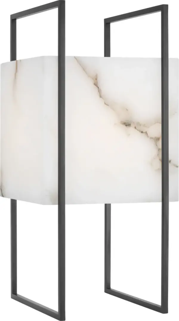 The Aloft Cordless Table Lamp by Mick De Giulio combines modern minimalism with functional versatility. Its cordless LED design and luminous alabaster shade create ambient lighting perfect for any room.