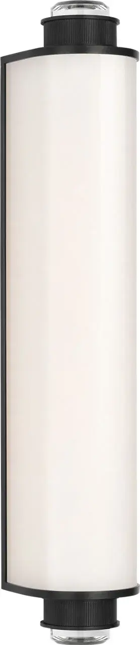 Percy 21" Linear Bath Sconce in Bronze with White Glass - Image 1