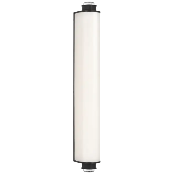 The Percy 29" Linear Bath Sconce combines classic bronze metalwork with clean white glass shades, delivering sophisticated illumination perfect for bathroom vanities and powder rooms. - alternate view