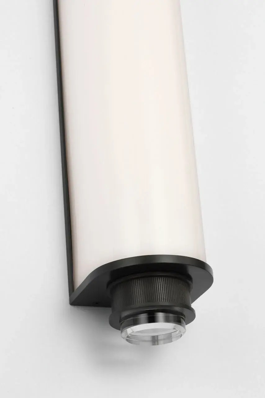 Percy 29" Linear Bath Sconce in Bronze with White Glass - Image 5