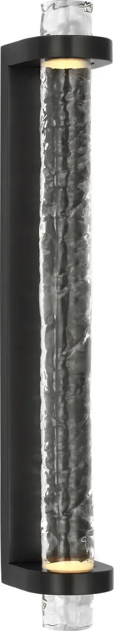 The Theron 21" Linear Bath Sconce combines transitional elegance with coastal-inspired wavy glass. Its bronze finish and generous 21-inch width provide sophisticated illumination perfect for vanity lighting.