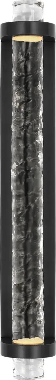 The Theron 21" Linear Bath Sconce combines transitional elegance with coastal-inspired wavy glass. Its bronze finish and generous 21-inch width provide sophisticated illumination perfect for vanity lighting. - alternate view