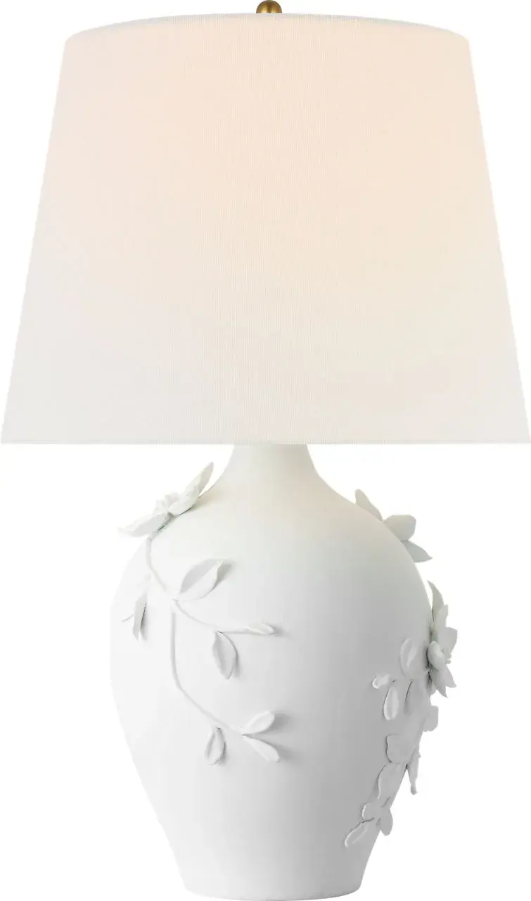 Elowen 28" Table Lamp in Plaster White with Linen Shade - Image 1