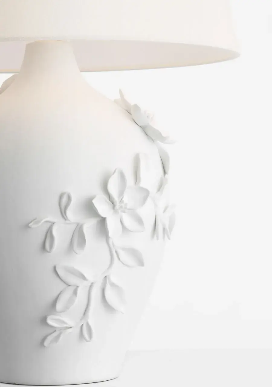 Elowen 28" Table Lamp in Plaster White with Linen Shade - Image 4