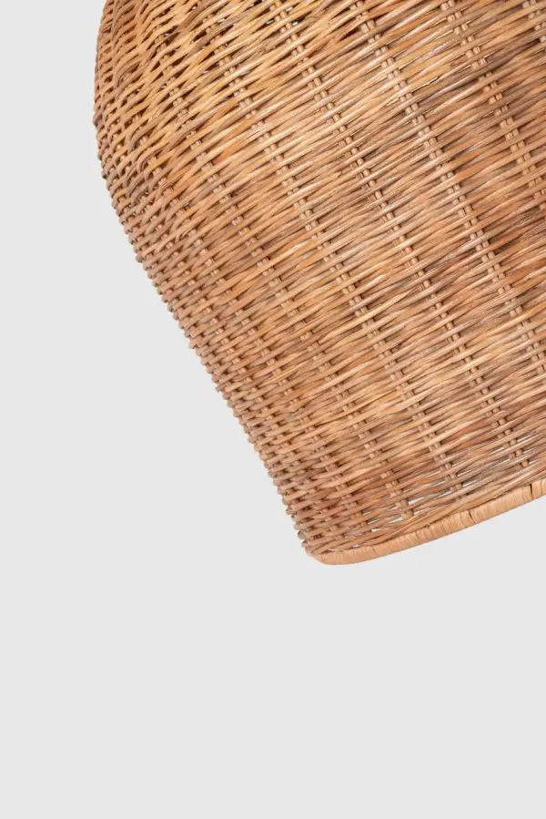 Nancy 18" Woven Hanging Shade in Soft Brass with Natural Wicker - Image 3