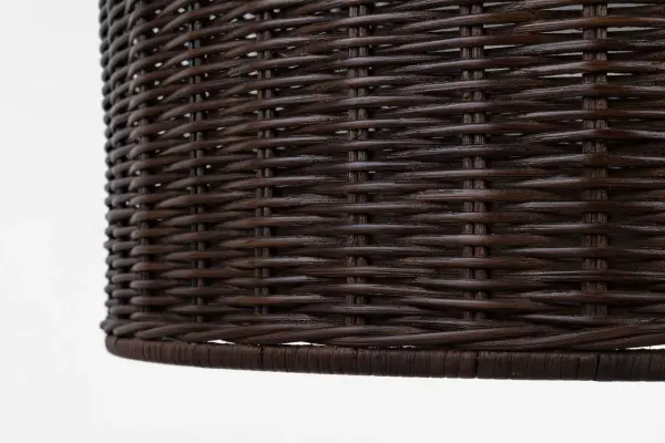 Nancy 25" Woven Hanging Shade in Polished Nickel with Espresso Wicker - Image 3
