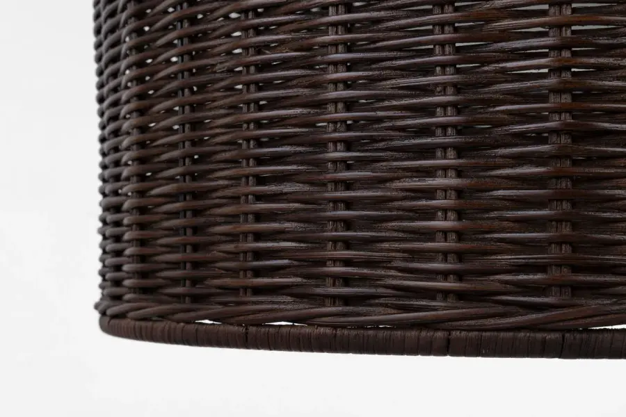 Nancy 25" Woven Hanging Shade in Polished Nickel with Espresso Wicker - Image 3