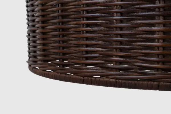 Nancy 25" Woven Hanging Shade in Polished Nickel with Espresso Wicker - Image 6