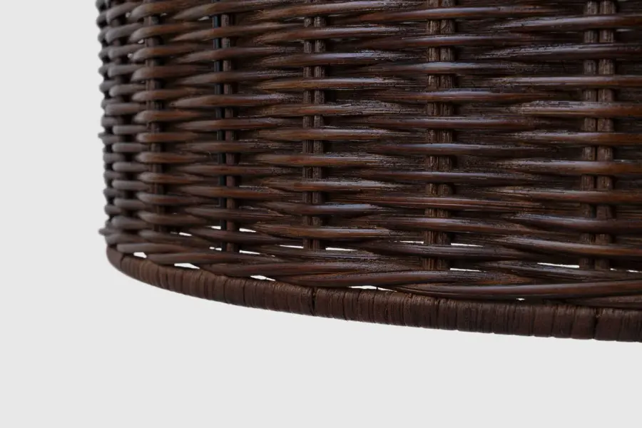 Nancy 25" Woven Hanging Shade in Polished Nickel with Espresso Wicker - Image 6