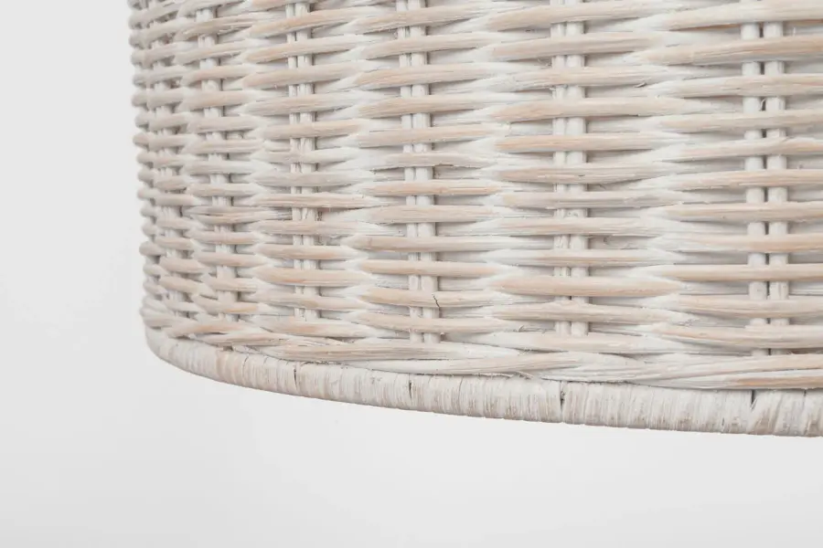 Nancy 25" Woven Hanging Shade in Soft Brass with White Wicker - Image 3