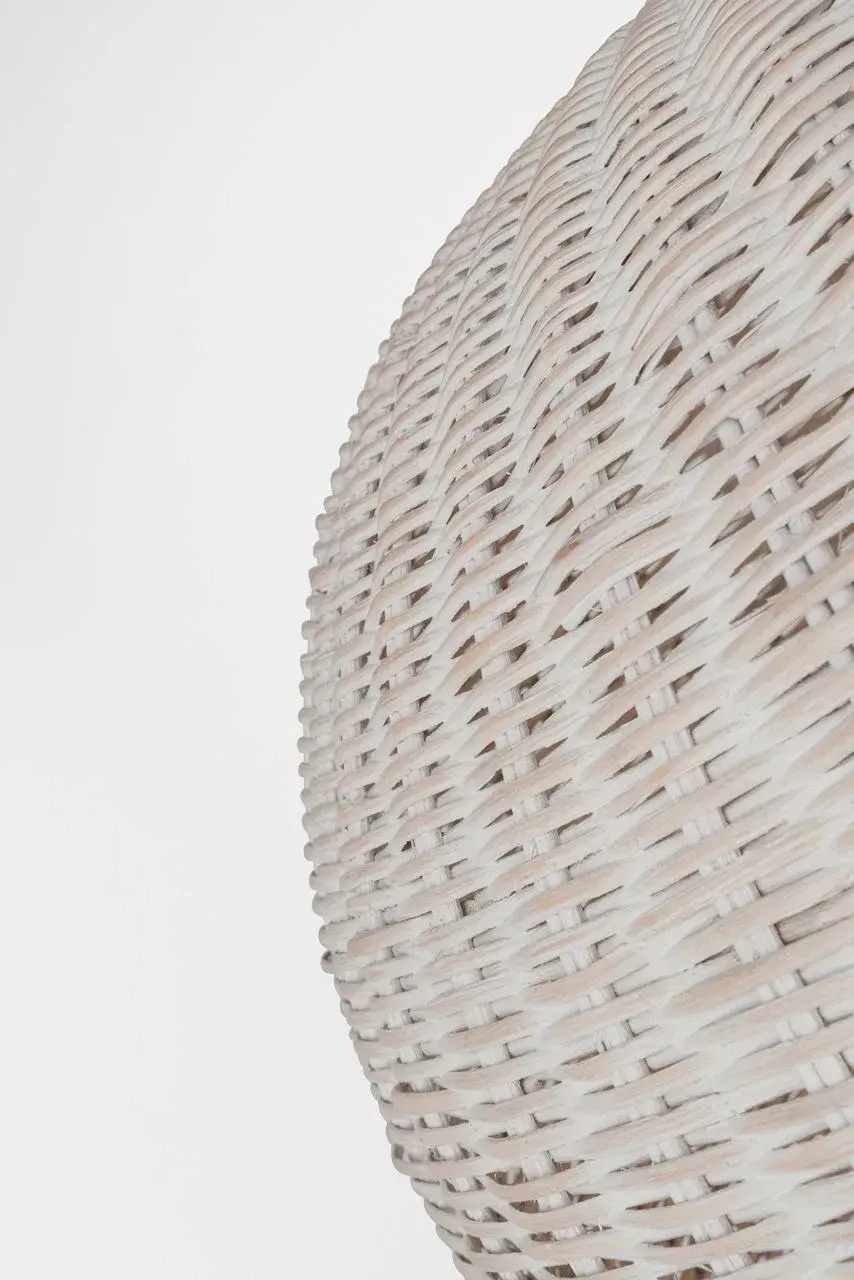 Nancy 25" Woven Hanging Shade in Soft Brass with White Wicker - Image 4