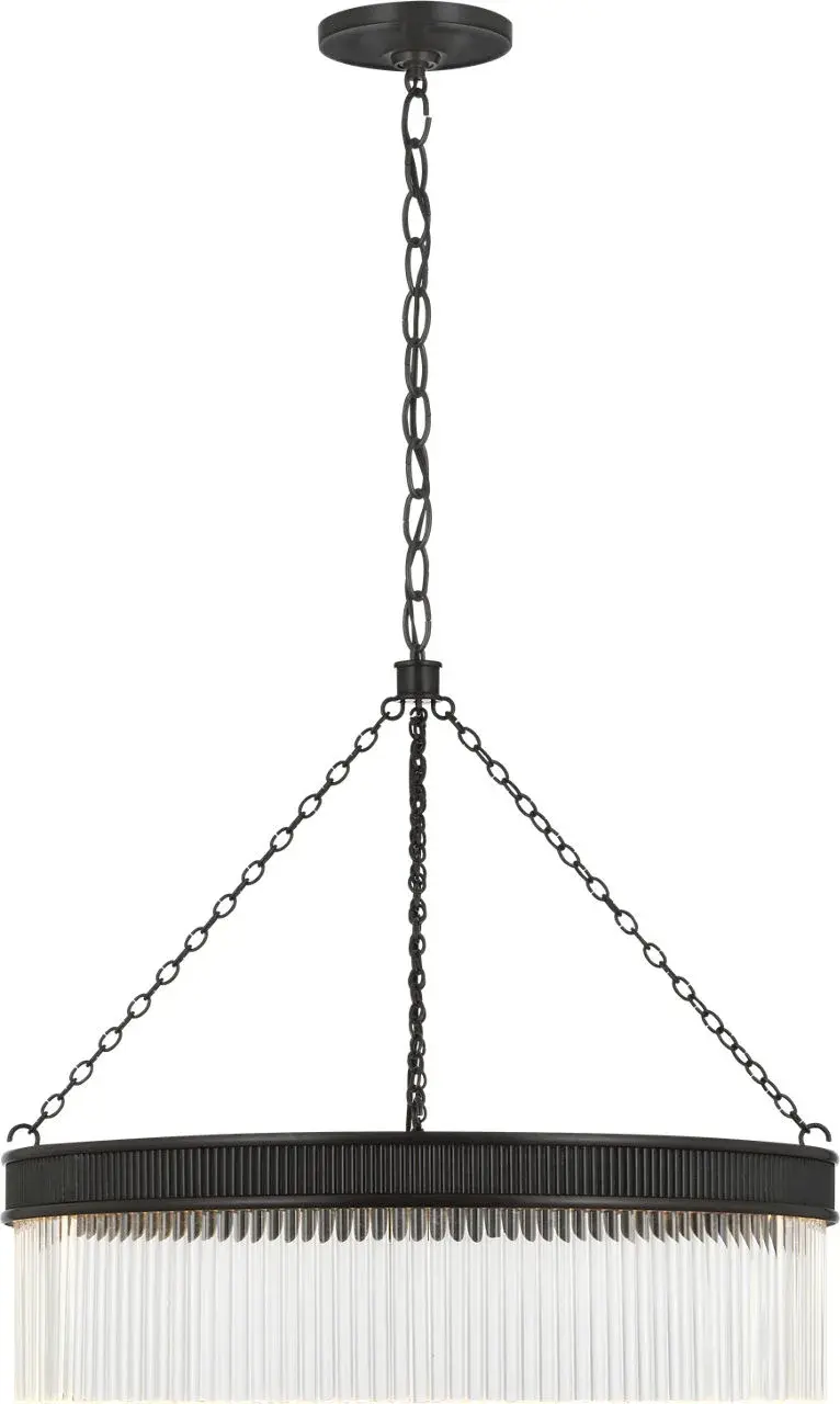 Menil 26" Chandelier in Bronze with Crystal Rods