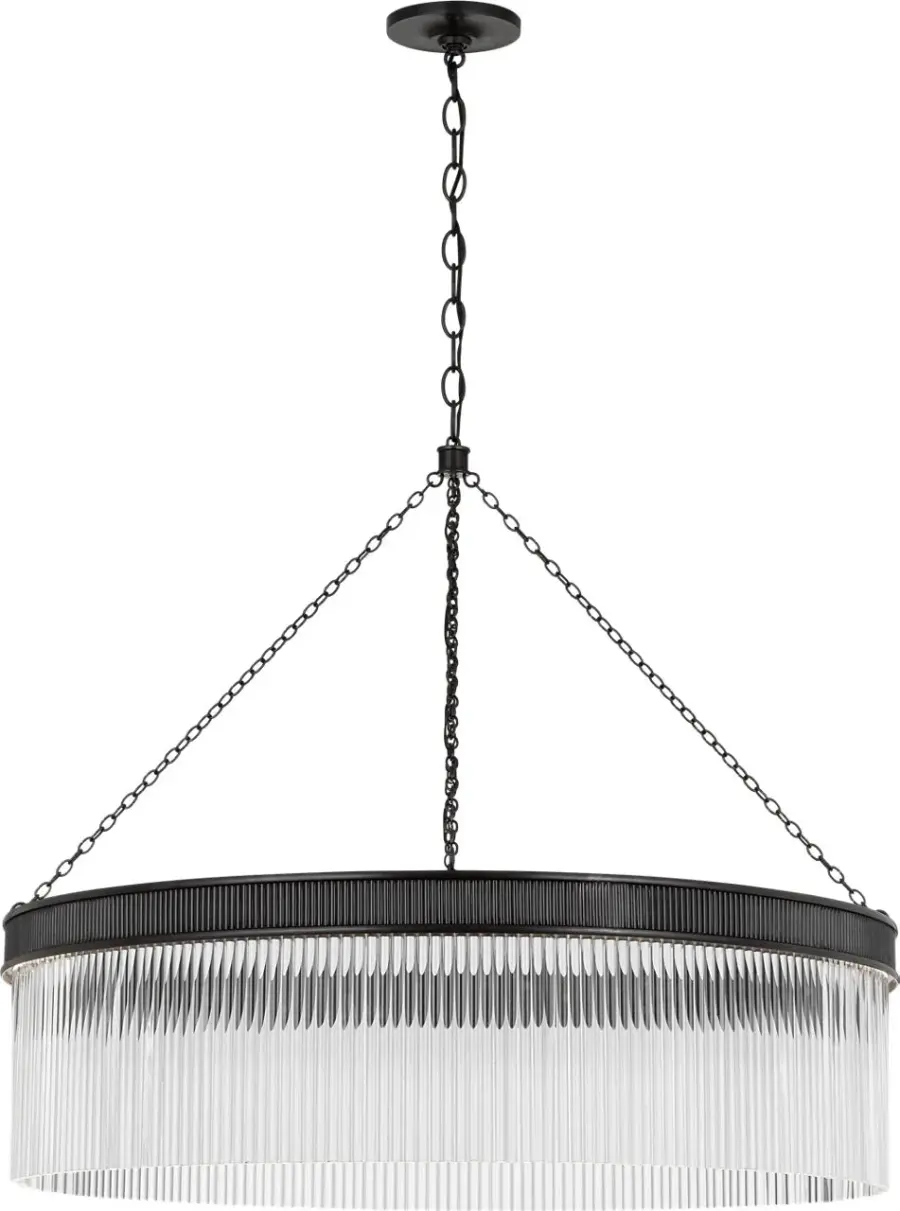 Menil 40" Chandelier in Bronze with Crystal Rods - Image 1