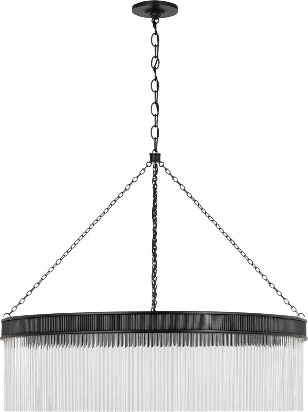 Menil 40" Chandelier in Bronze with Crystal Rods - Image 5