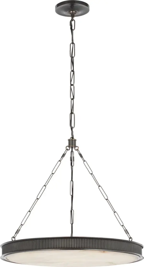 Matthew 24" Chandelier in Bronze with Alabaster - Image 1