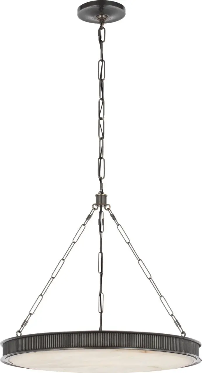 Matthew 24" Chandelier in Bronze with Alabaster - Image 1