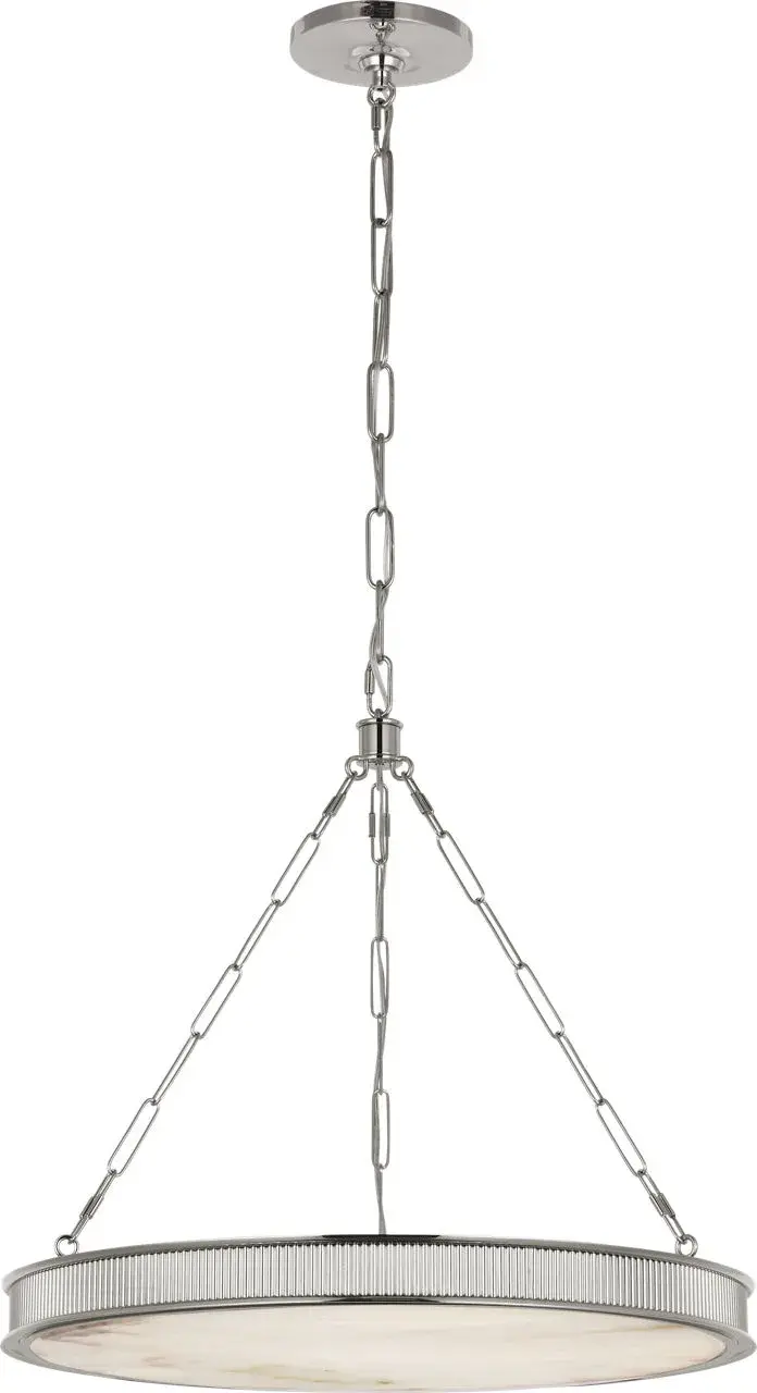 Matthew 24" Chandelier in Polished Nickel with Alabaster - Image 1
