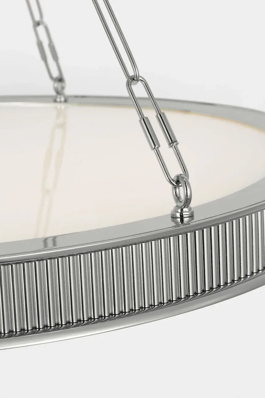 Matthew 24" Chandelier in Polished Nickel with Alabaster - Image 2