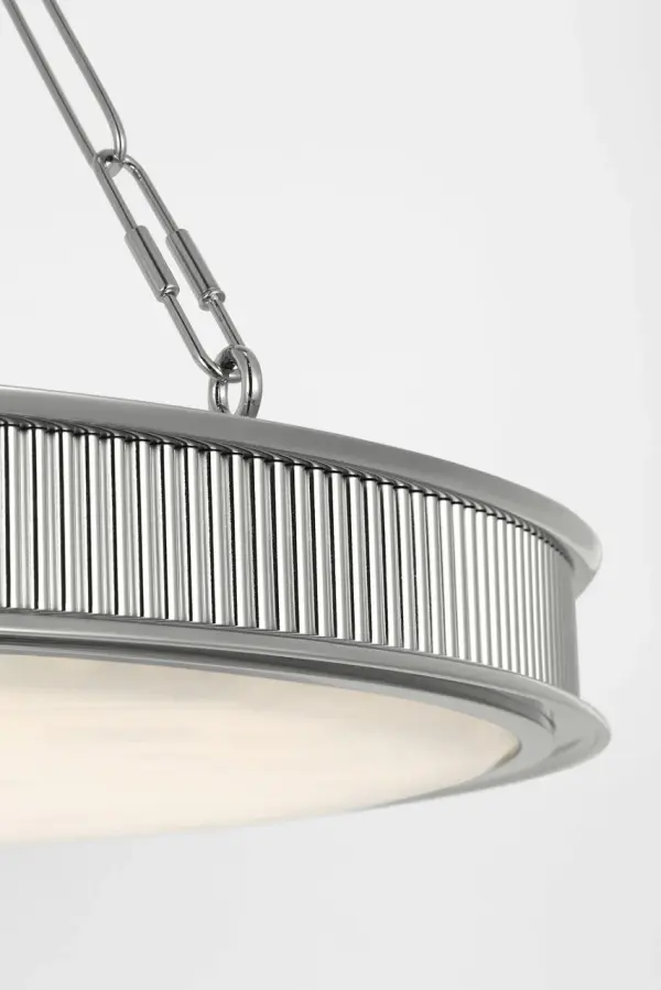Matthew 24" Chandelier in Polished Nickel with Alabaster - Image 3