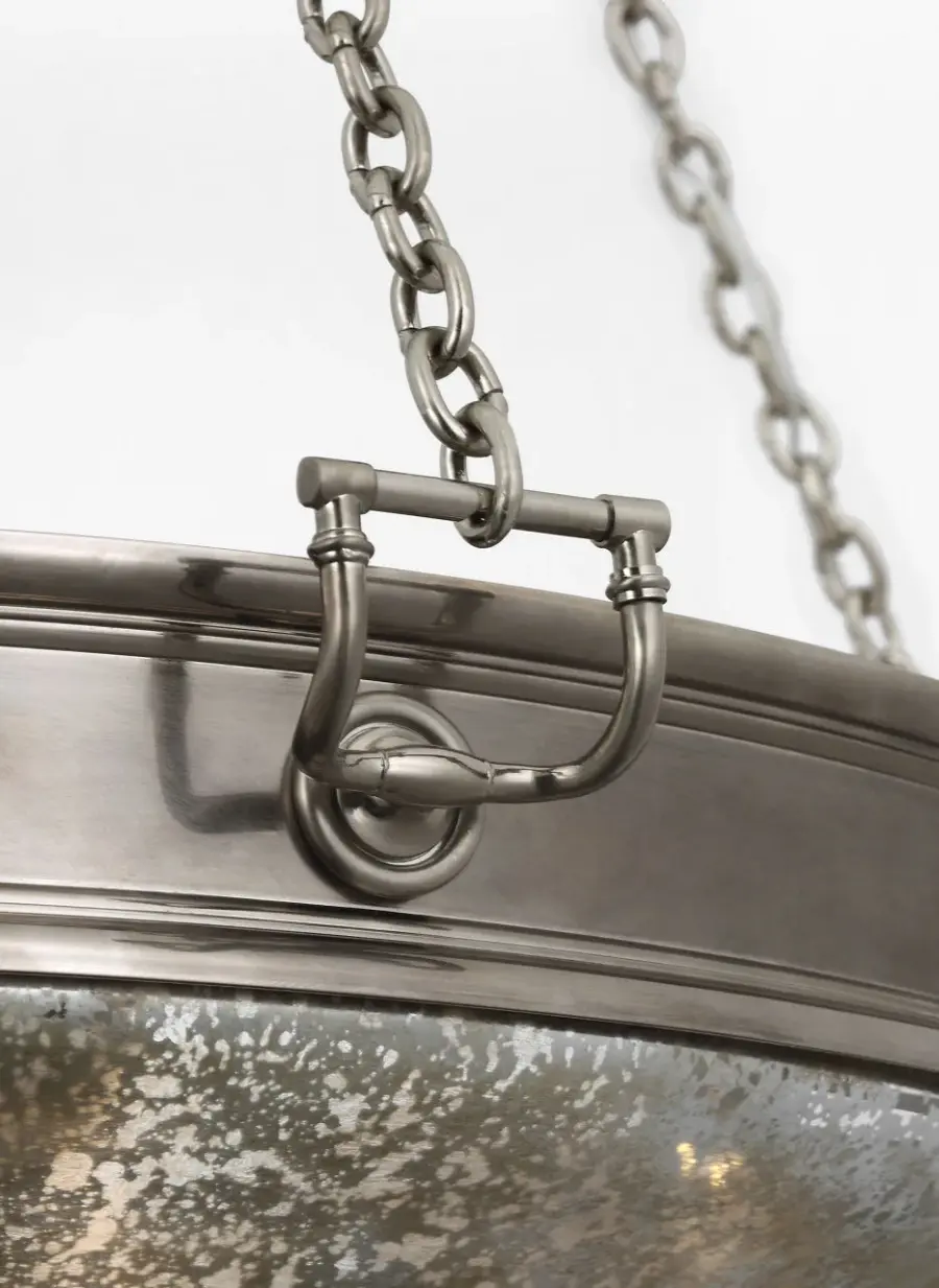 Quinn 28" Chandelier in Pewter with Antique Mercury Glass - Image 2