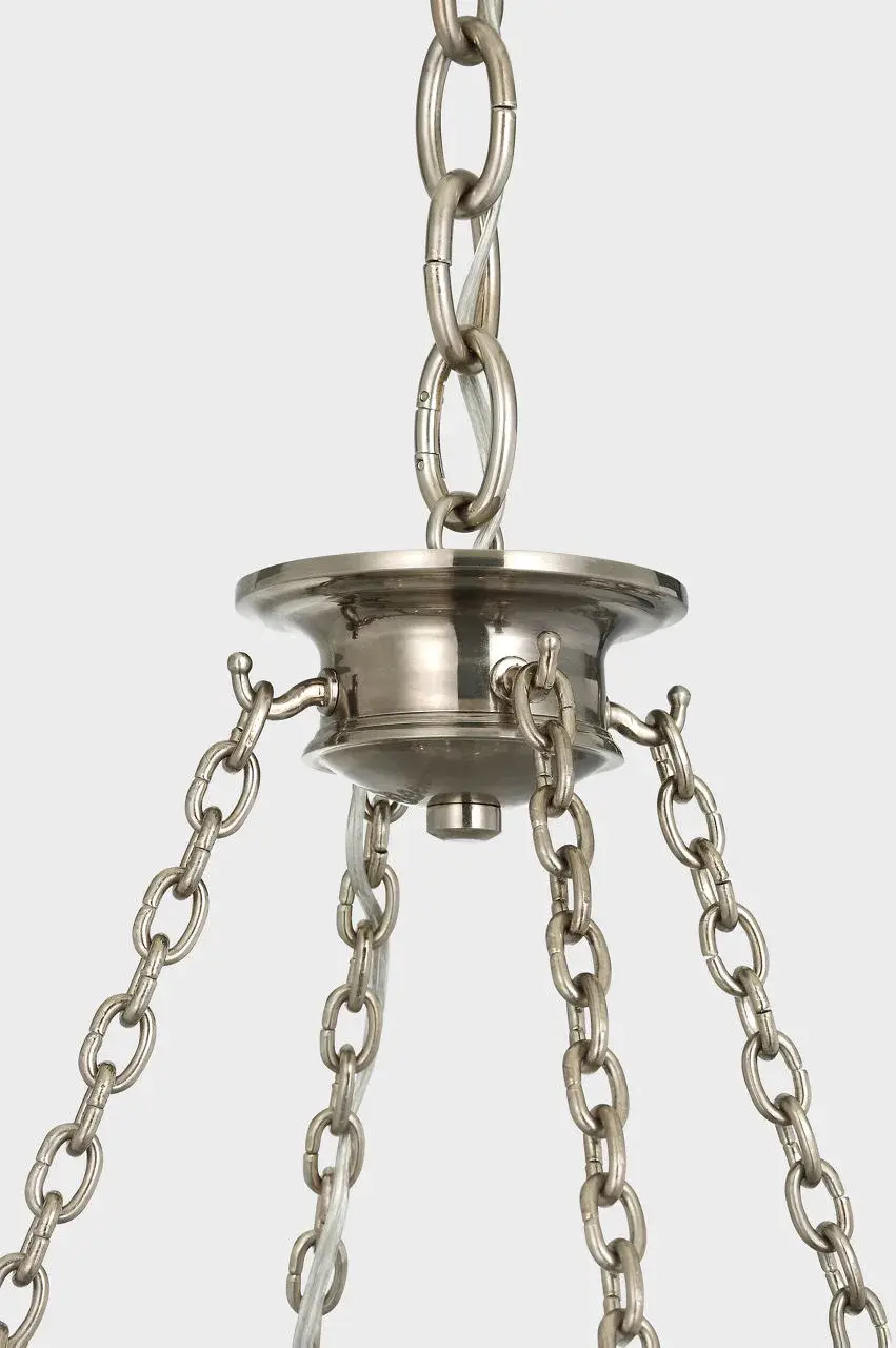Quinn 35" Chandelier in Pewter with Antique Mercury Glass - Image 2